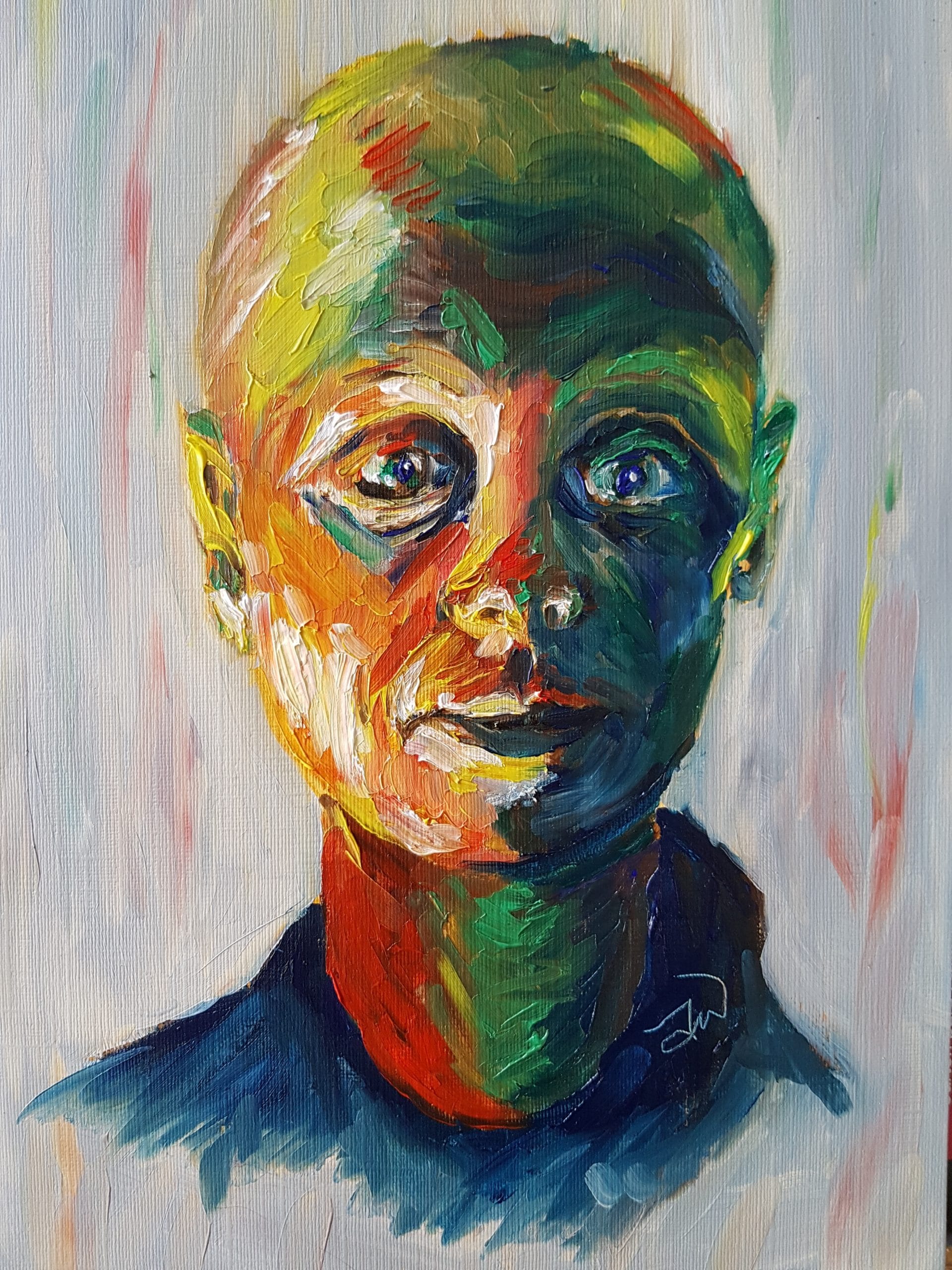 Artwork - self-portrait during chemo by Jo Whiteman