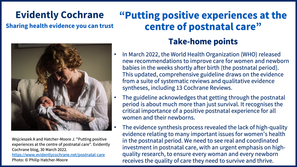Putting positive experiences at the centre of postnatal care
